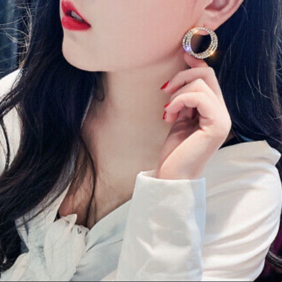 New Sterling silver diamond earrings - Picture 3 of 4